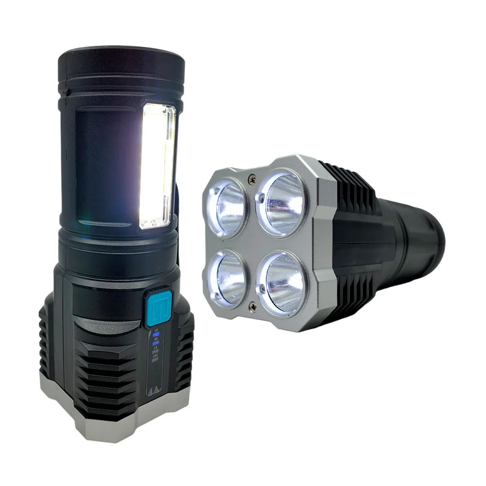 Lámpara linterna de mano recargable multifuncional con modos intercambiables / usb charge flashlight