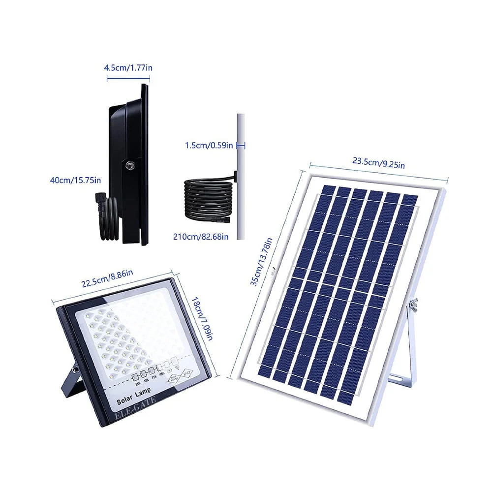 Lámpara led con panel solar de 800w para exteriores automático impermeable