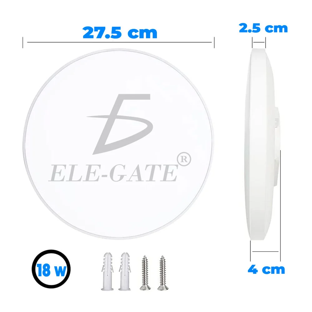 Lámpara led redonda para techo con potencia de 18w, luz fría y luz cálida 27.5x2.5cm / led.cg26