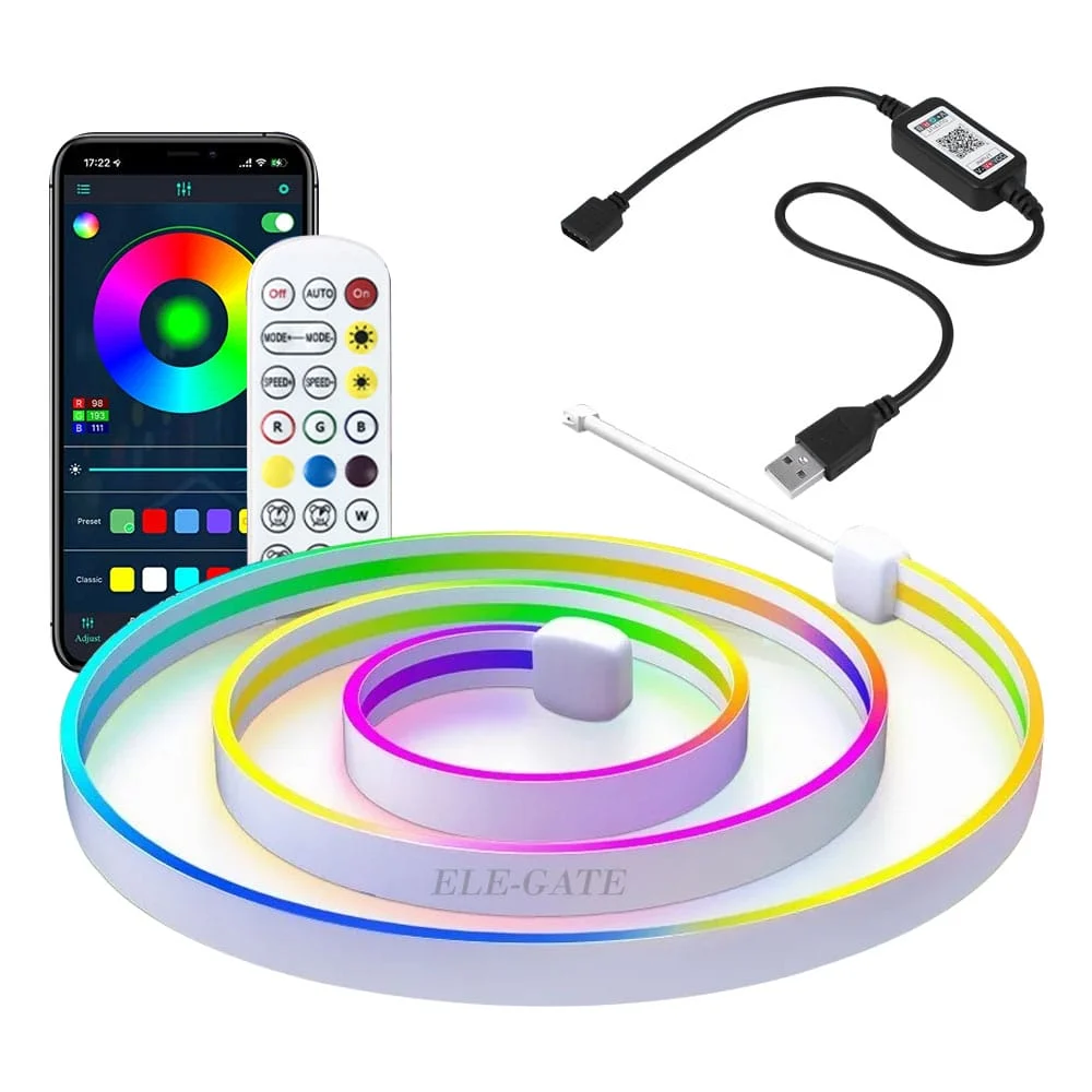 Tira led multicolor neon rgb de 3m de largo / led.gjmh-004