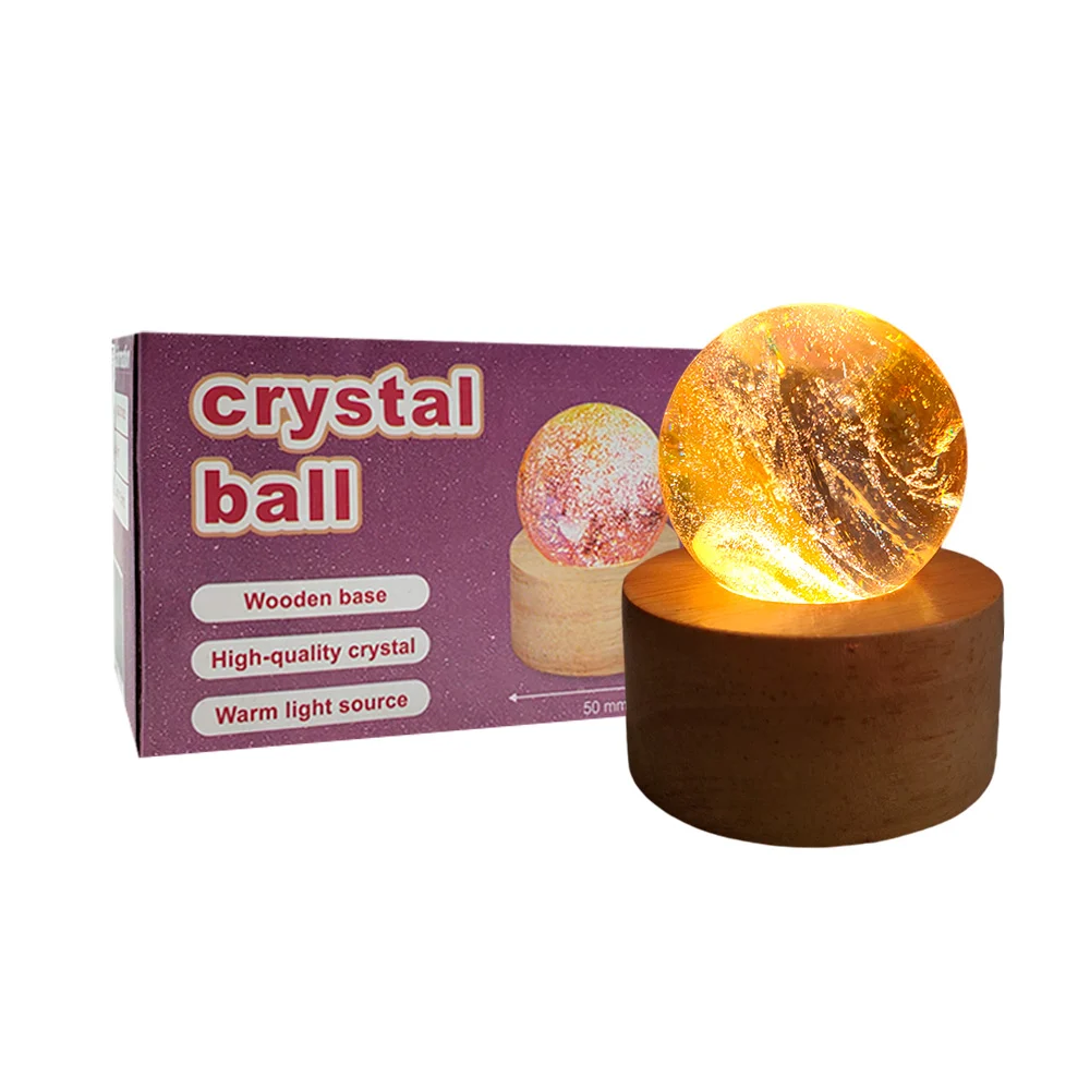 Lámpara decorativa usb en forma de esfera con diseño de galaxia y base de plástico, variedad de diseños / crystal ball