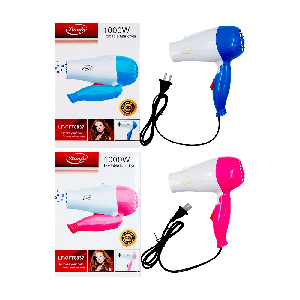 Secadora eléctrica pequeña plegable con 2 velocidades de 1000w, variedad de colores / lf-cft8837