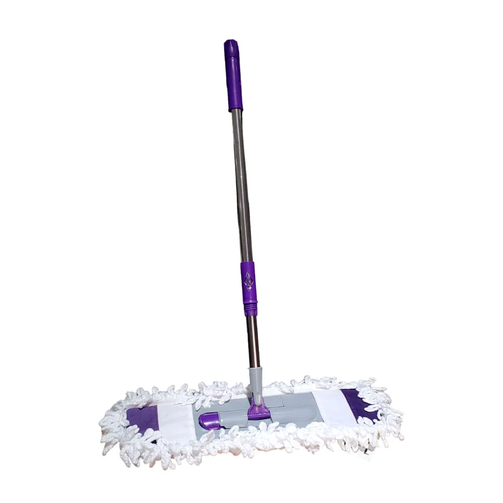 Trapeador / mopa plana de microfibra ensamblable con tubo de aluminio retráctil, variedad de colores / lf-tb8147