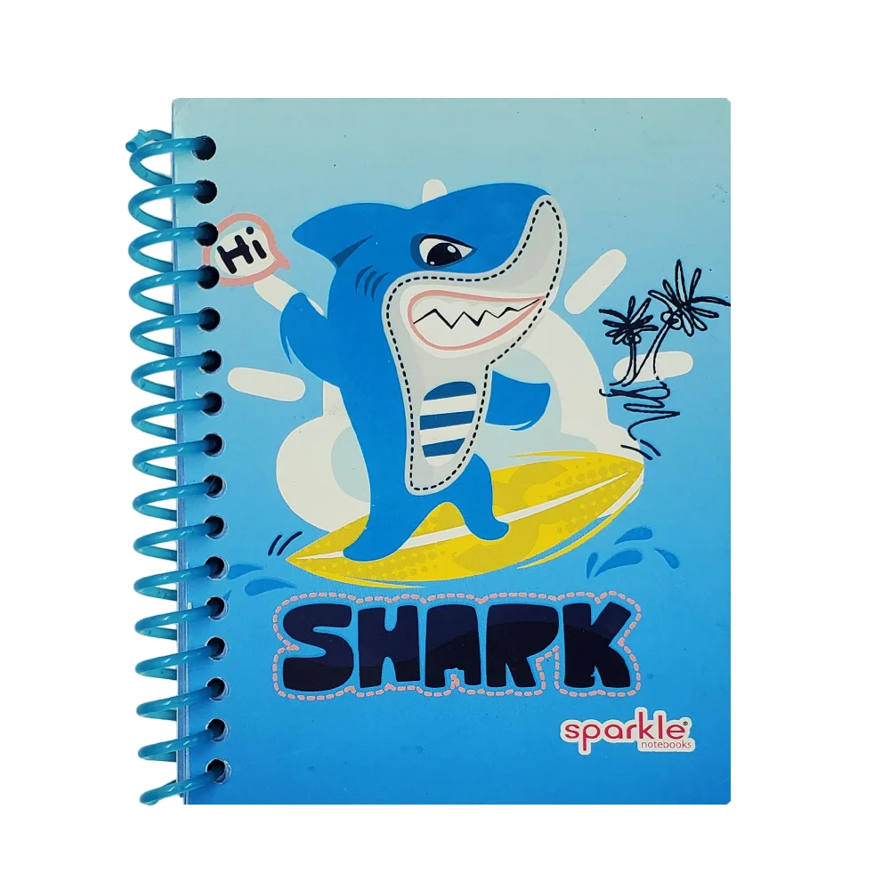 Libreta pocket sparkle de 70 hojas, espiral de plástico y estampado para niño, 10.5x14cm, variedad de diseños / 523334