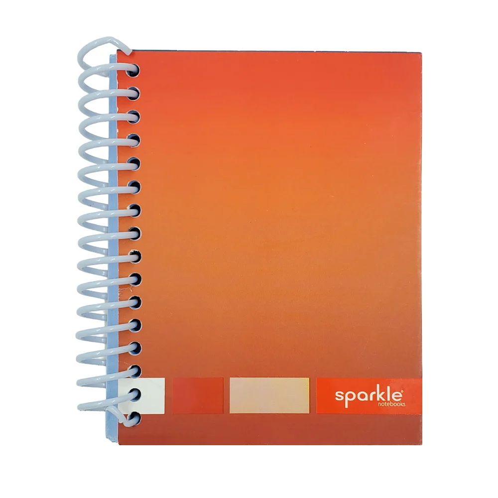 Libreta pocket sparkle de 100 hojas, semirrígida, espiral de plástico y estampado de colores lisos, 10x14cm, variedad de colores / 629787