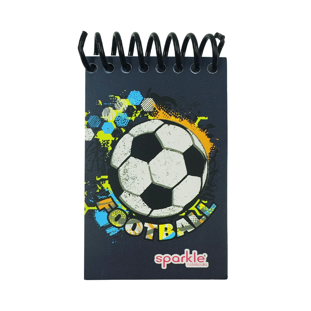 Libreta mini sparkle de 40 hojas, espiral de plástico, para taquigrafia corta, 6.5x10cm, variedad de diseños / 10005