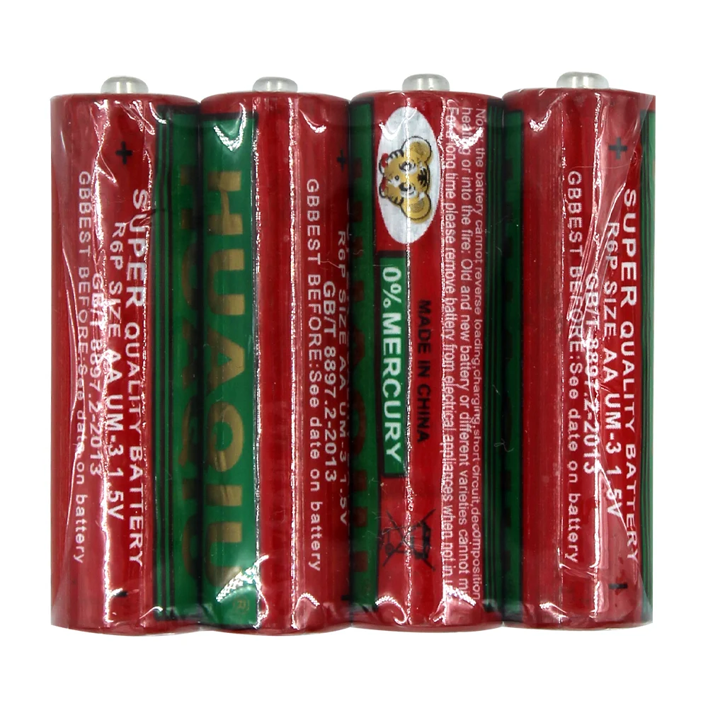 Blíster con 4 pilas huaqiu doble a, 1.5v / aa um-3