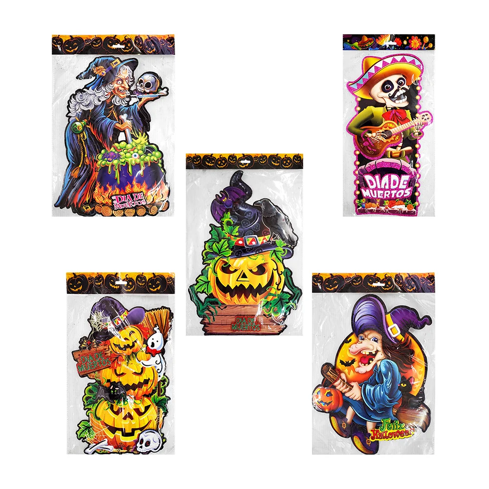 Adorno móvil para decoración de halloween o dia de muertos con diseño 3d de bruja, catrines o calabaza 40cm, variedad de diseños
