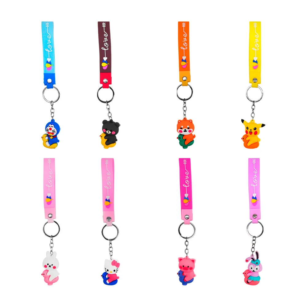 1pza Llavero con diseño de patito montable + personaje animado y banda con frase, variedad de modelos / loive