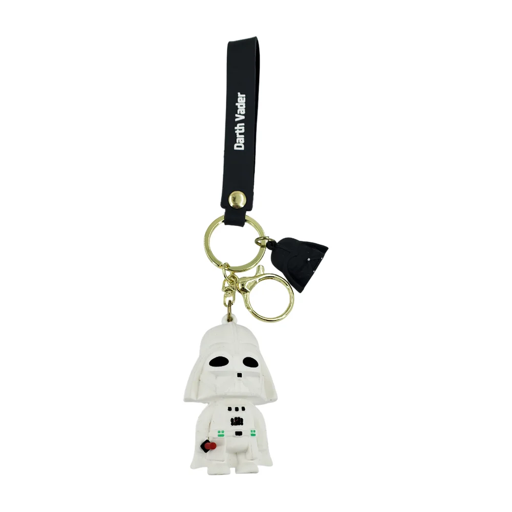 1pza Llavero con forma de darth vader con banda de plástico, en color blanco o negro