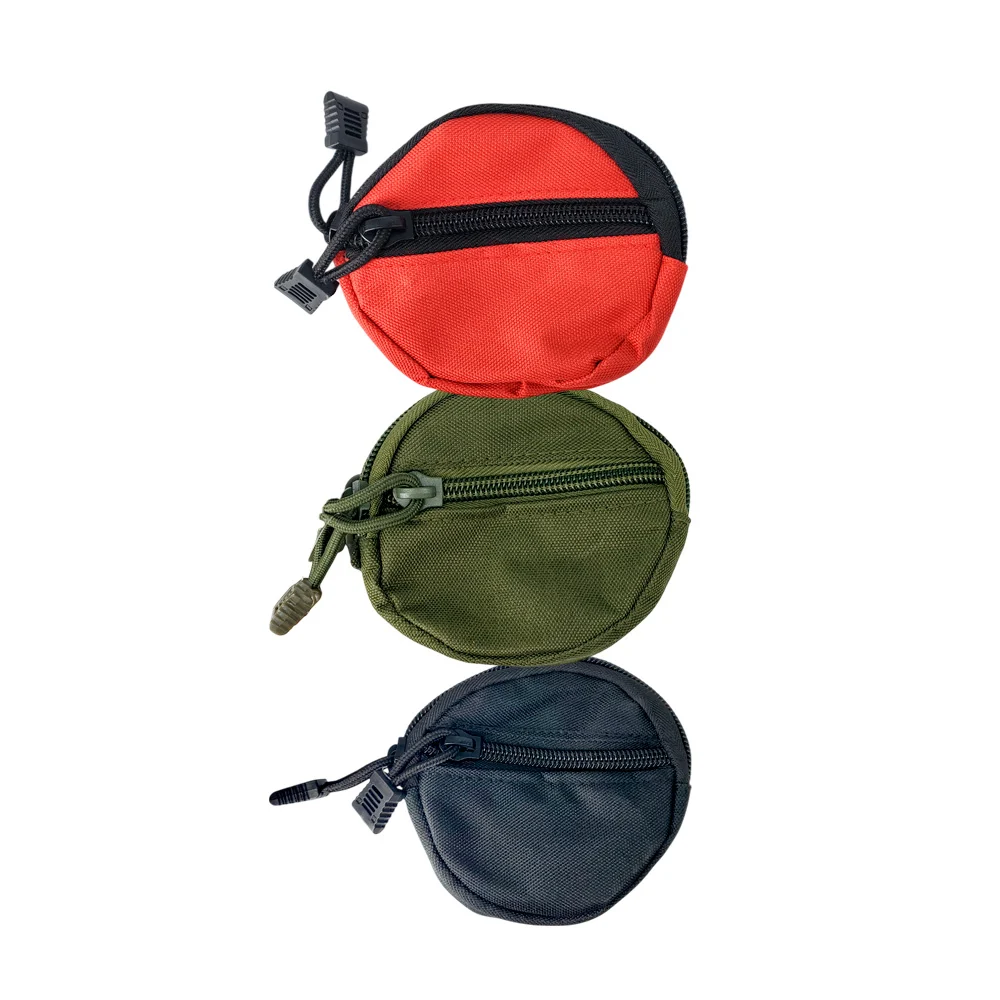 Riñonera táctica tipo monedero impermeable circular con 2 compartimientos y gancho, variedad de colores / zb056