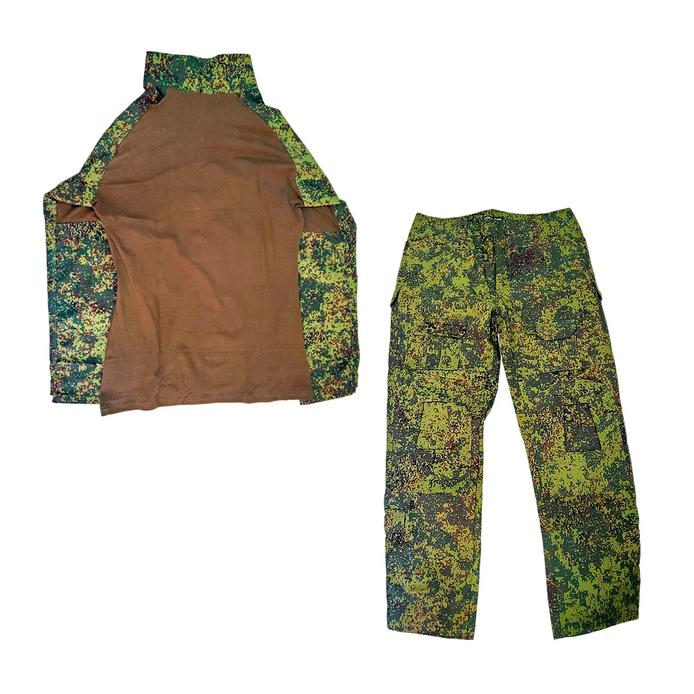 Conjunto táctico militar con playera de manga larga con velcros y 2 bolsillos + pantalón con 10 bolsillos, variedad de tallas / lml-2213