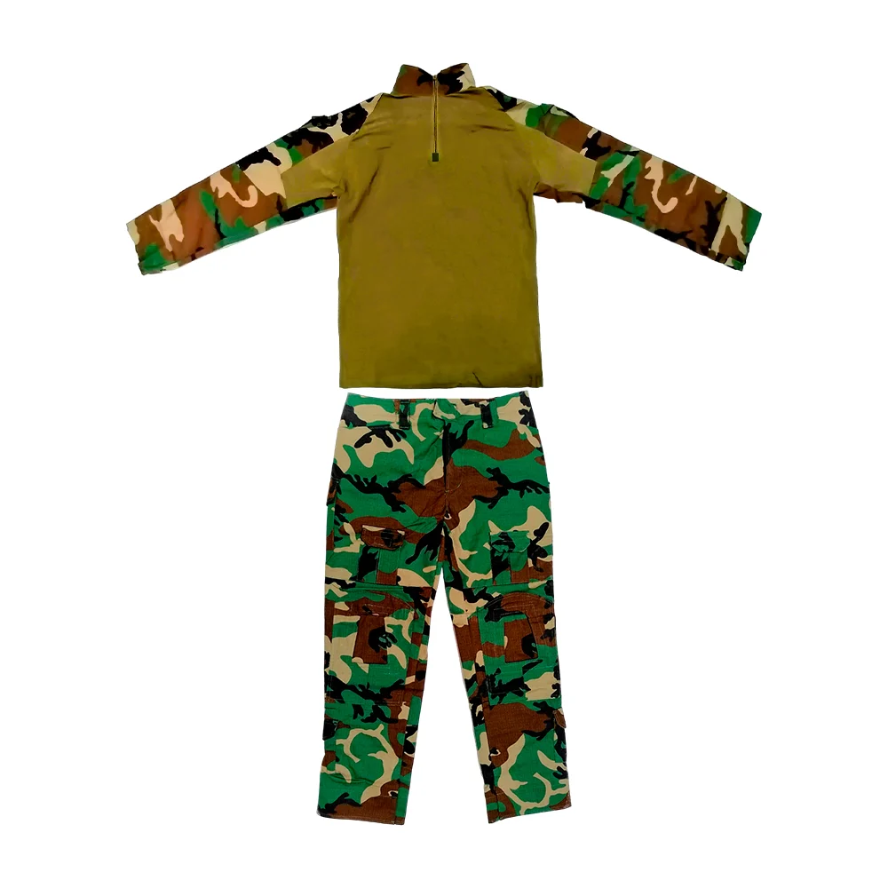 Conjunto táctico militar con playera de manga larga con velcros y 2 bolsillos + pantalón con 10 bolsillos, variedad de tallas / lml-2214 / 2214