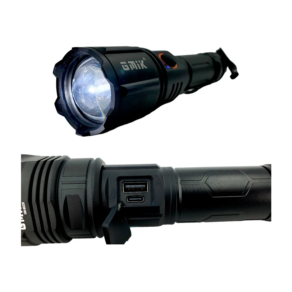 Lámpara / linterna de luz blanca con 5 modos de iluminación, zoom telescopio y batería recargable / highlight flashlight / lml-2311