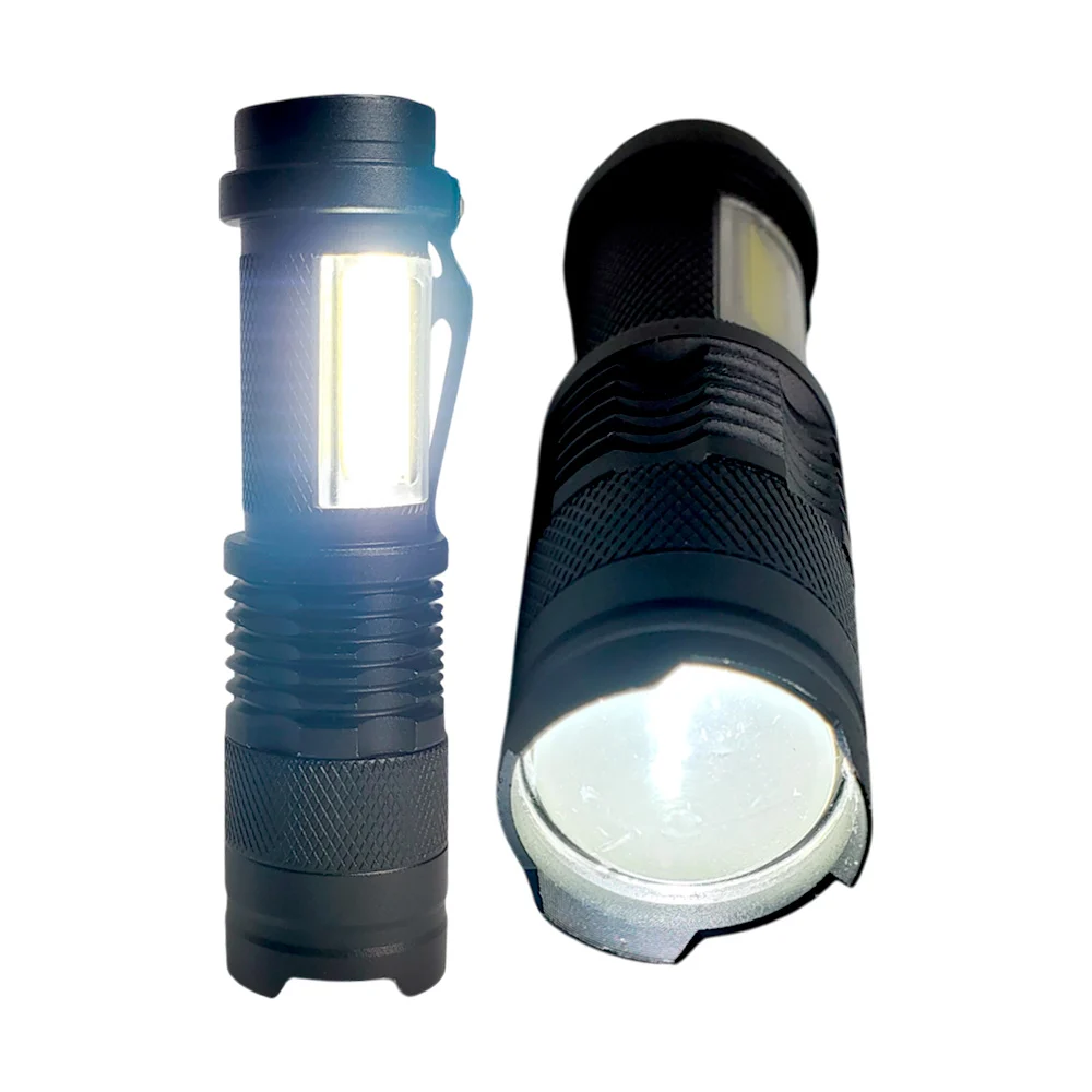 1pza Linterna de mano led, recargable, con leds laterales y modos de iluminación variables / lml-5143