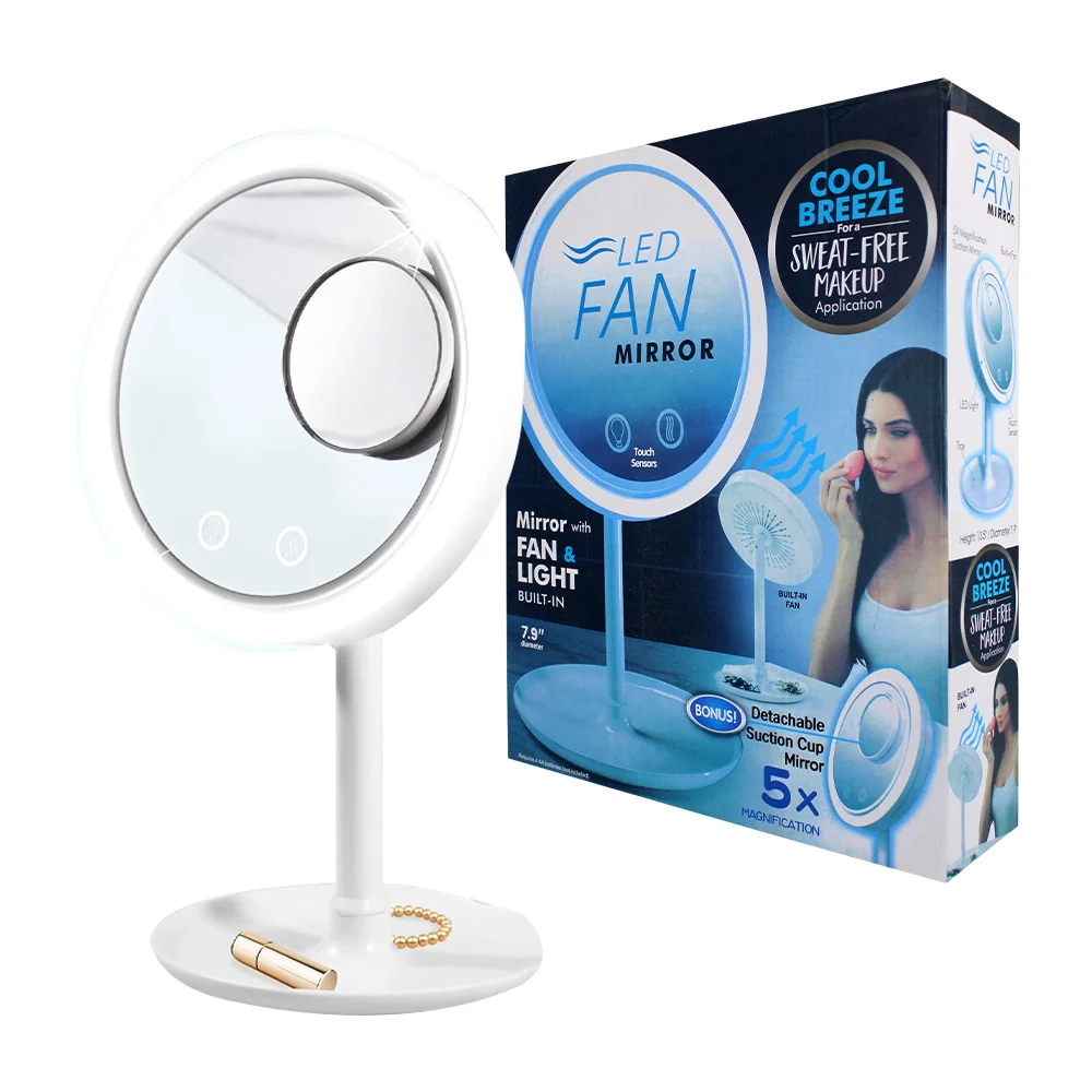 Espejo led touch con base y ventilador, variedad de colores / brise fraiche / jz-5085