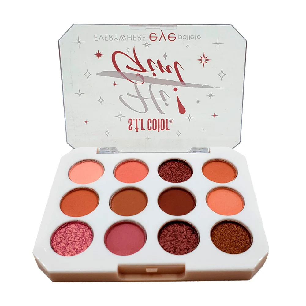 Paleta de sombras para ojos con 12 tonos, variedad de colores / s.f.r color hi girl / 7926