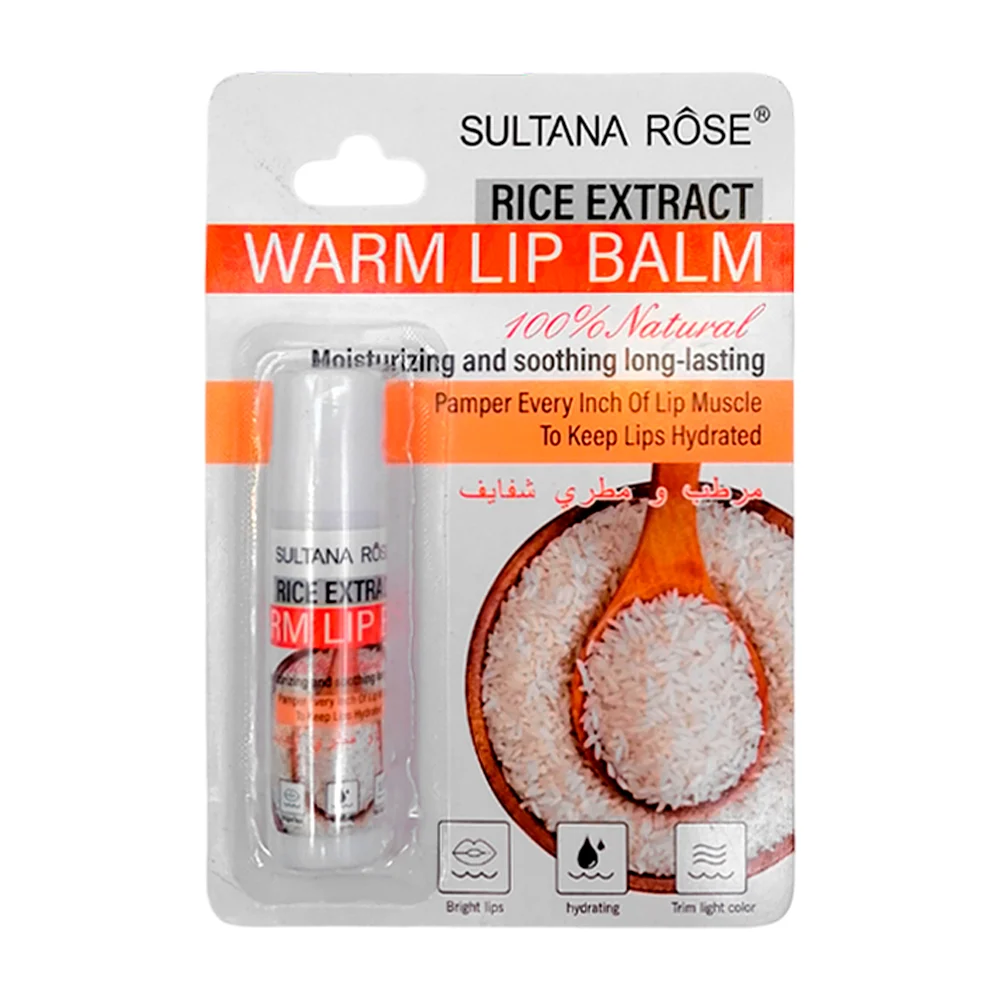 1pza Bálsamo labial con extracto de arroz, 4.8g / sultana rose / warm lip balm / sa-283