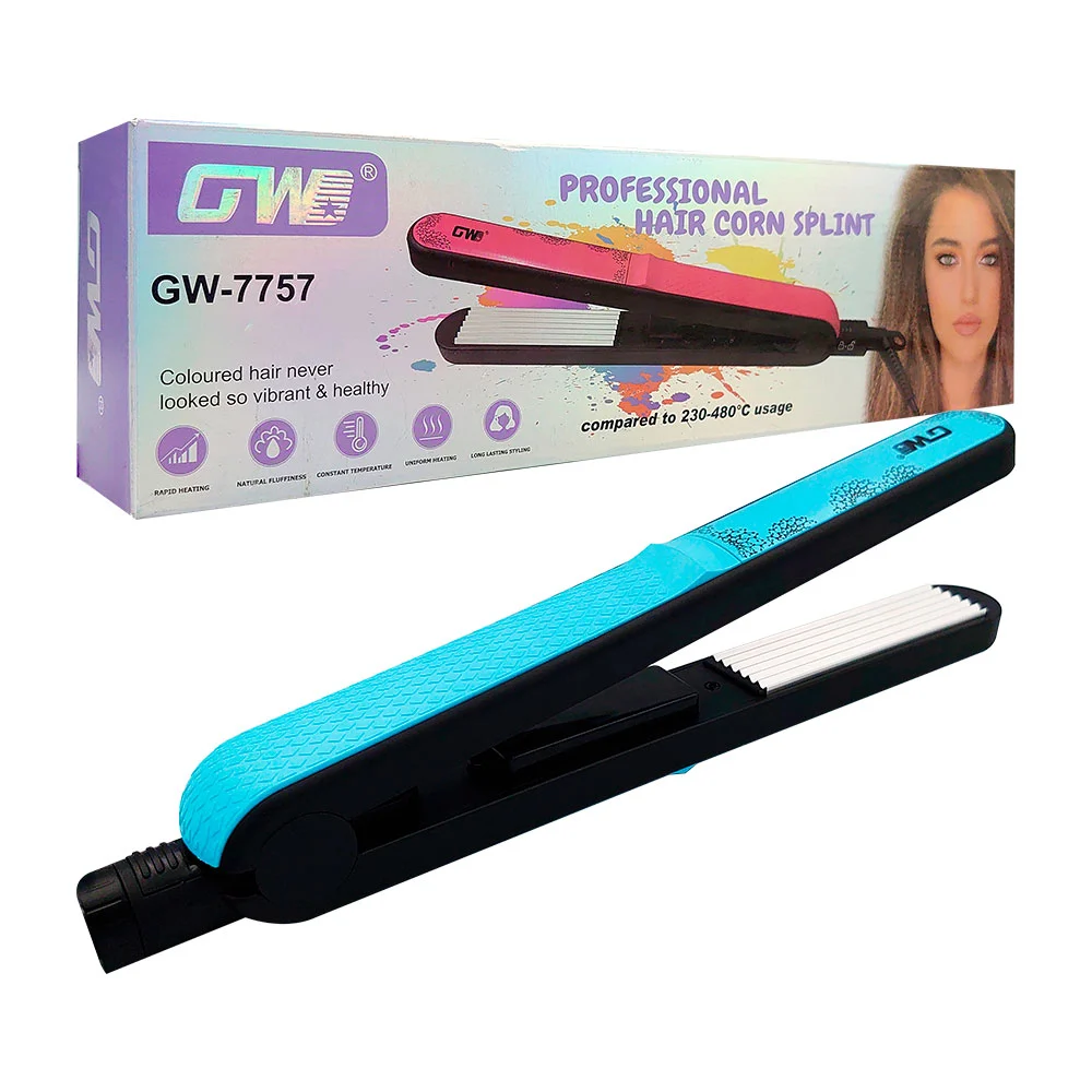 Plancha rizadora 2 en 1 con 5 modos de temperatura para el cabello, 45w / gw-7757