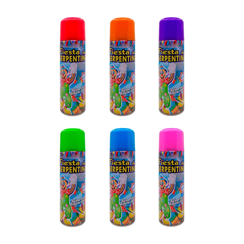 Lata con serpentina de colores para fiesta, 260ml / lp-247