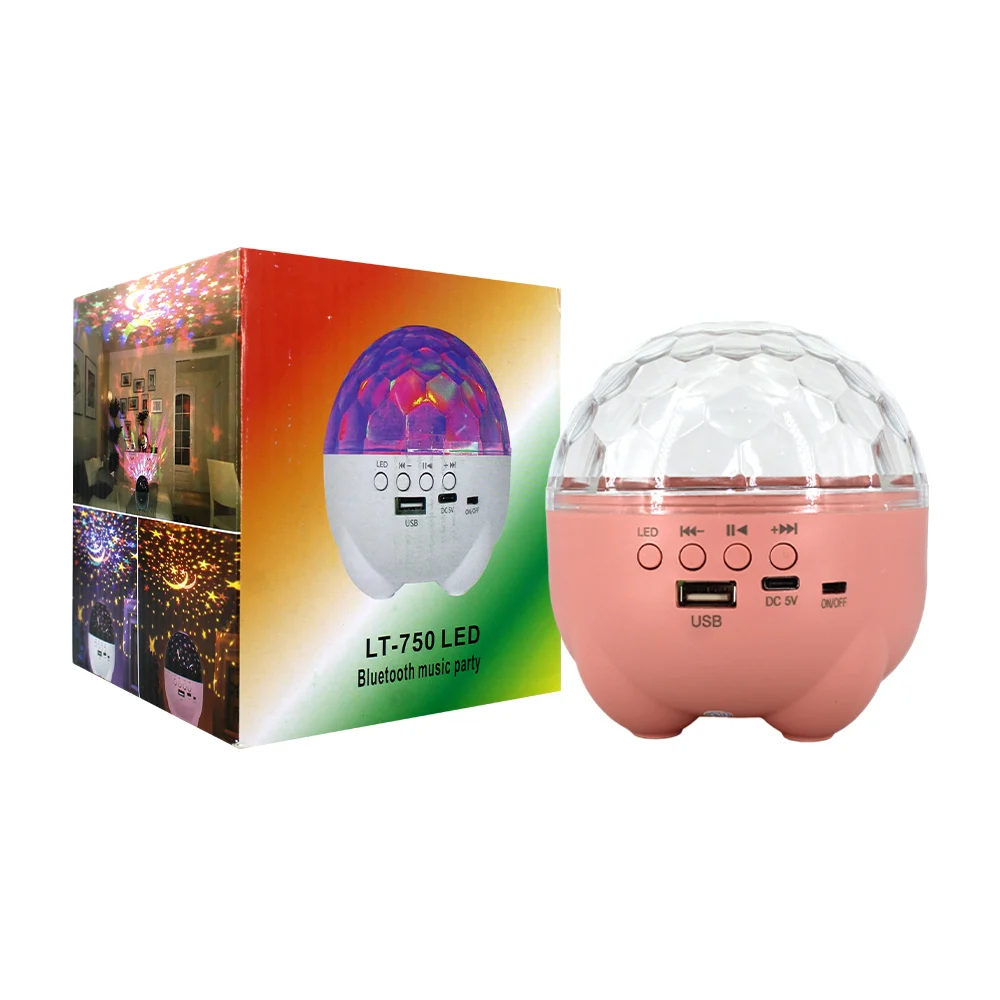 Bocina bluetooth con proyector led de estrellas, variedad de colores / lt-750