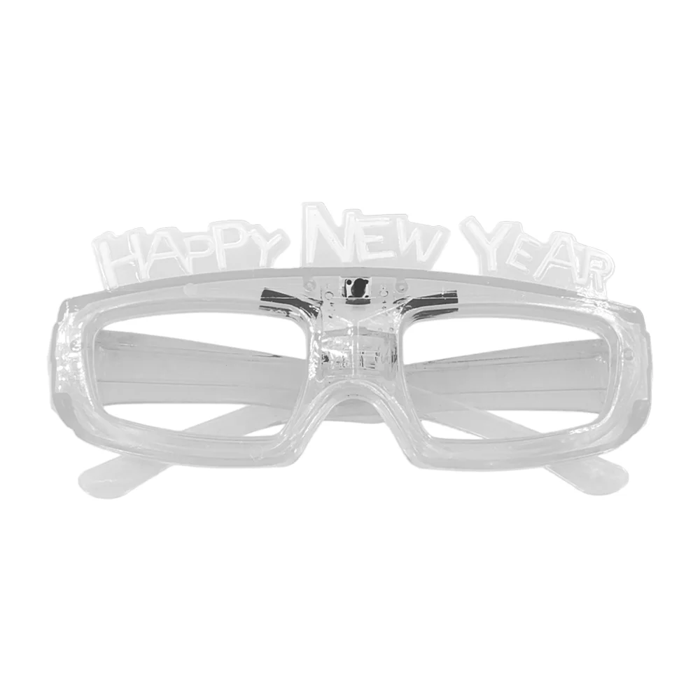 1pza Lentes de plástico con luz led + frase happy new year, variedad de colores / lt-n-103