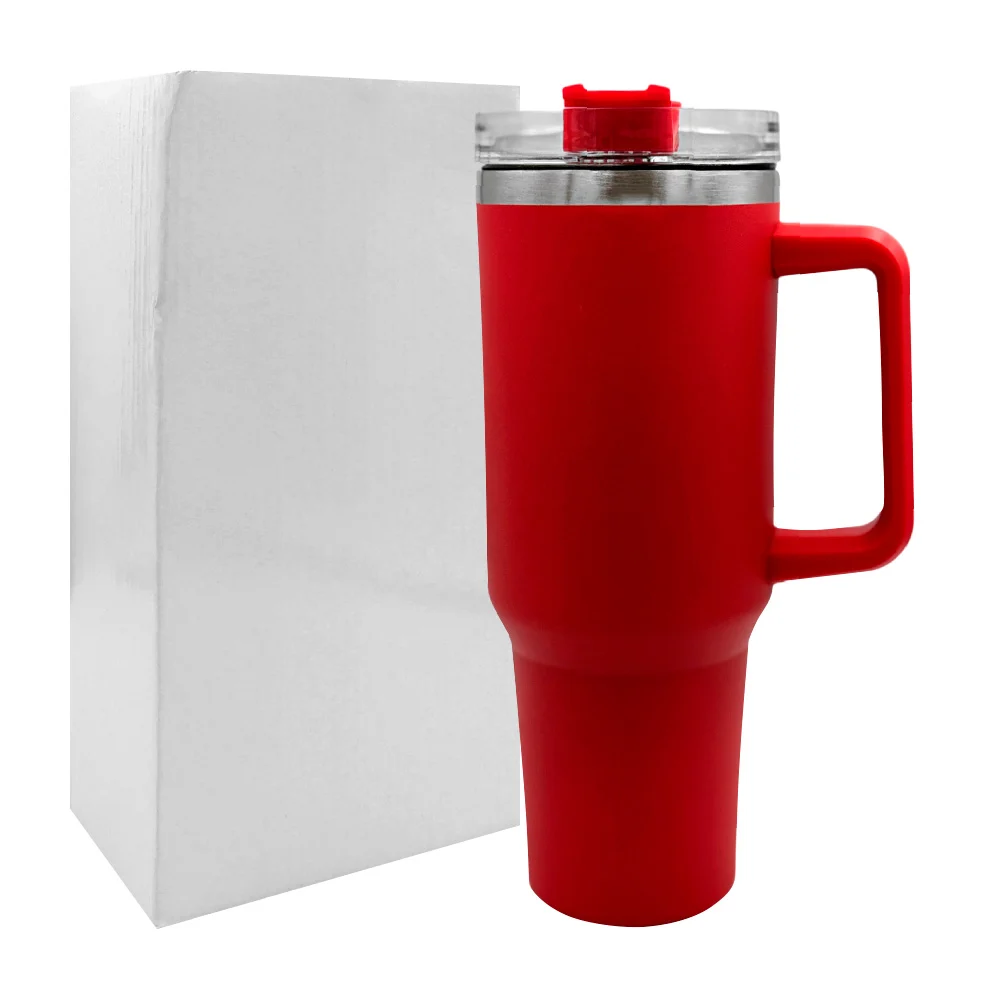 Vaso termo grande metálico, con asa, tapadera transparente y popote, variedad de colores / lu1236