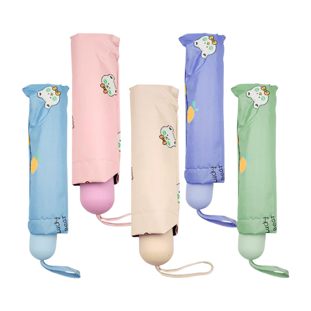 Sombrilla - paragua de bolsillo con estampado de oso y naranjas, 58 cm, variedad de colores / lu1297