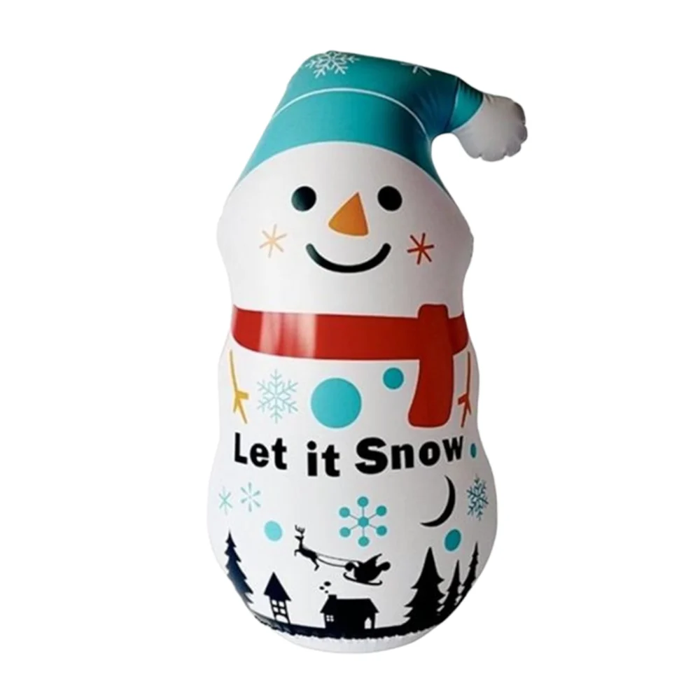 Muñeco de nieve inflable gigante para entrenamiento de boxeo con luces led y control remoto, 110x60cm / lu3074