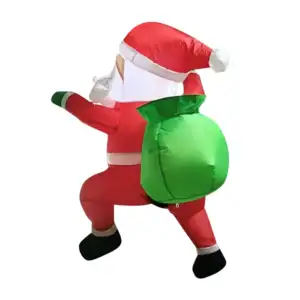 Inflable eléctrico navideño con diseño de santa claus trepando la par…