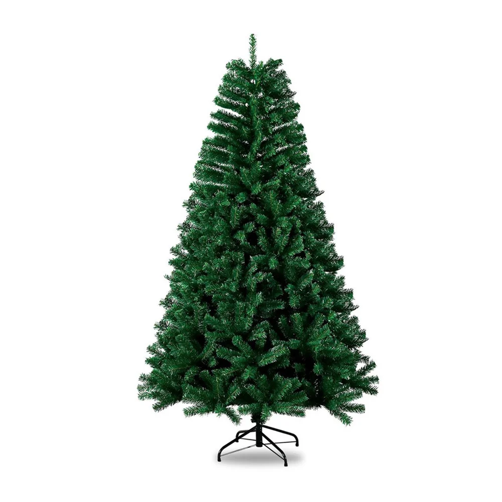 Pino árbol de navidad artificial en color verde + base 3 patas de metal, 1.8m / lu3123