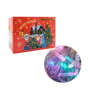 Serie de luces navideñas con foquitos led multicolores rgb para exter…
