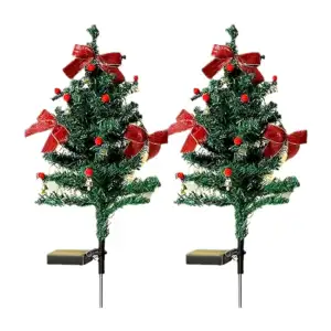 Set 2 lámparas decorativas en forma de pino árbol navideño pequeño co…