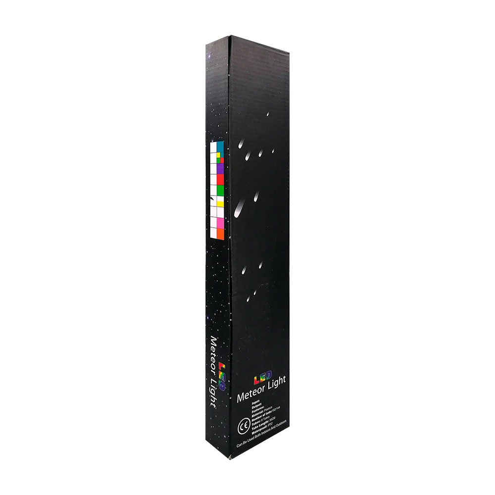 Luces tipo lluvia de meteorito con 8 varas de luz led rgb y panel solar para jardín / meteor light