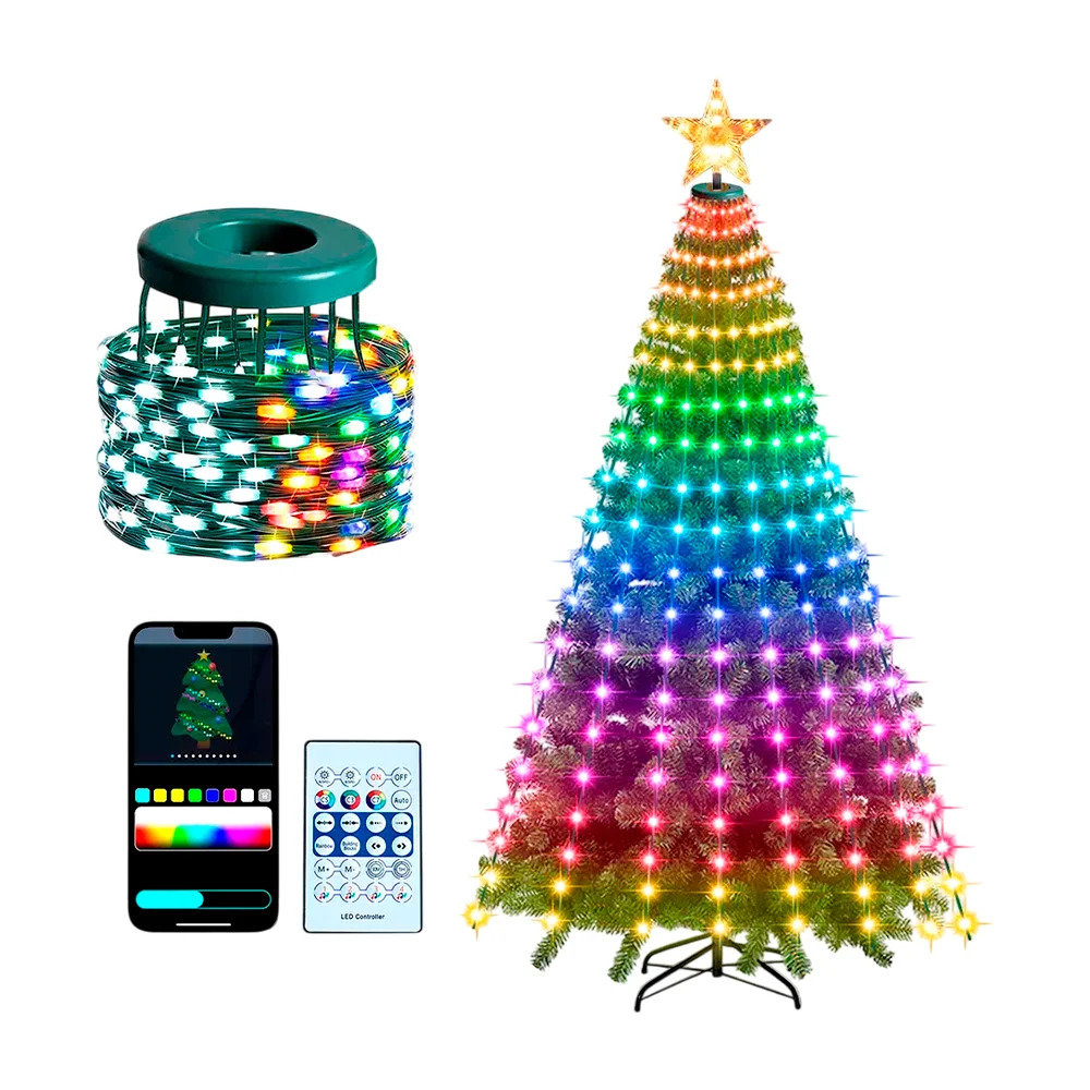 Pino / árbol de navidad smart ilusión de 1.8m con luces multicolor equipadas + conexión app / lu3273