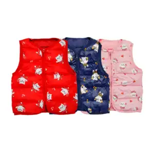 Chaleco acolchado impermeable infantil con estampado de osos o gatos,…