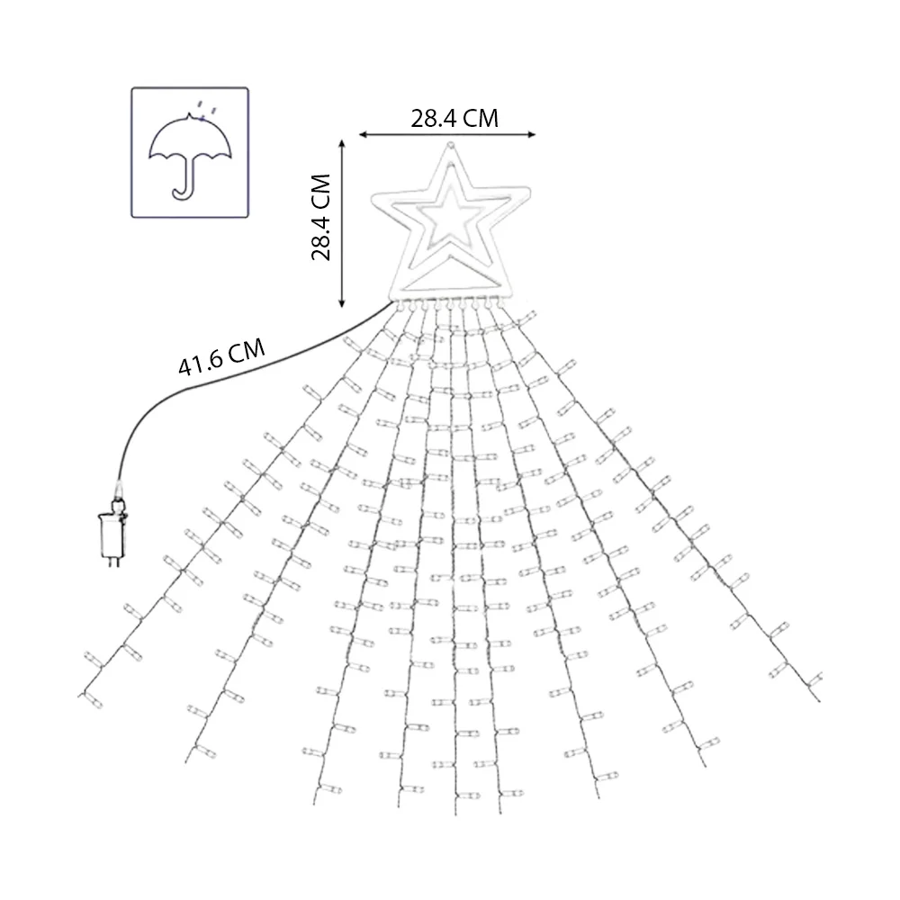 Serie luces led rgb tipo lluvia de 2 metros con árbol navideño o estrella + conexión usb y control remoto / lu3576