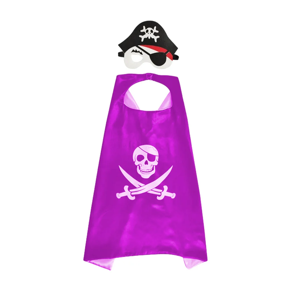 Paquete con disfraz infantil de pirata con capa y antifaz, variedad de colores 110x70cm / lu3641
