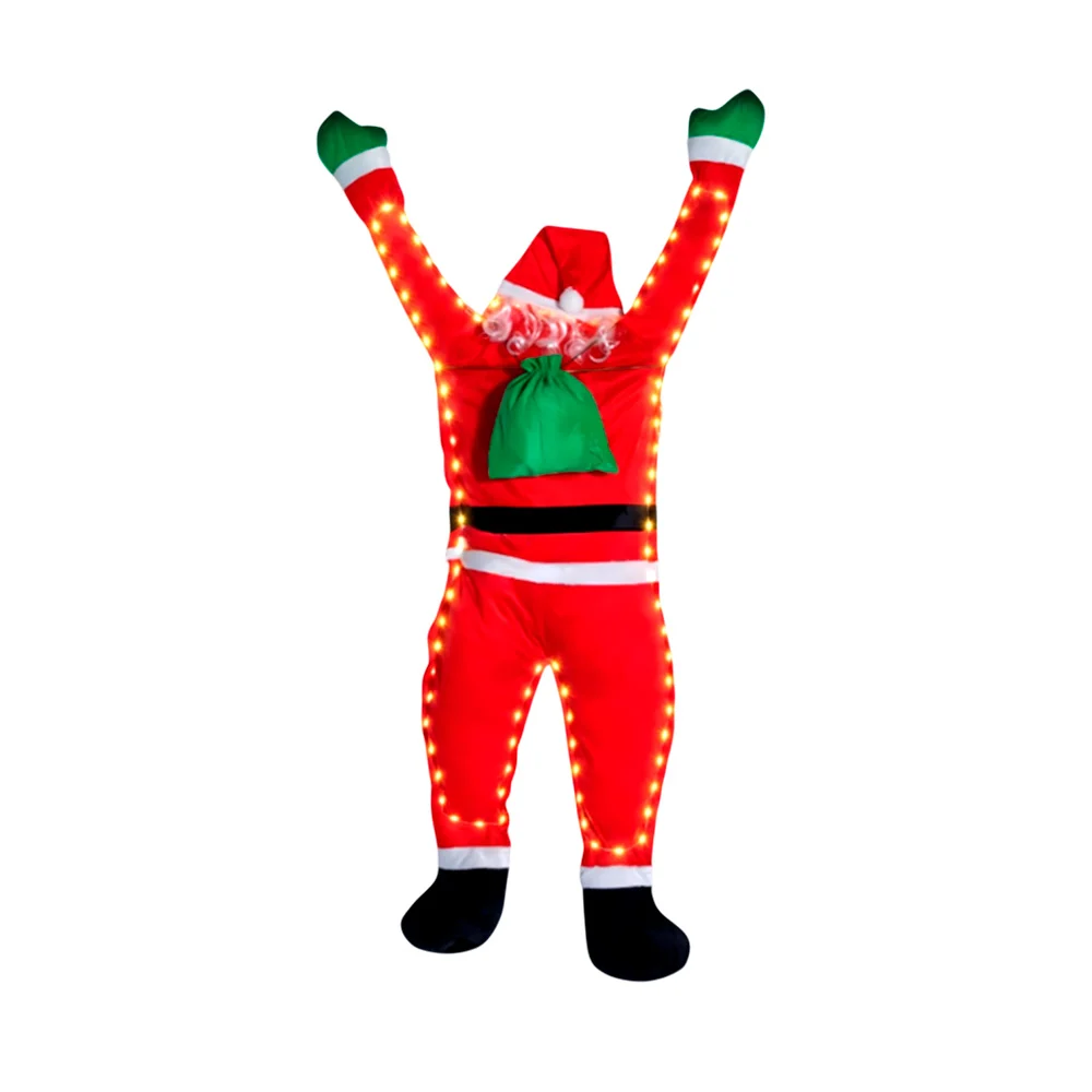 Adorno decorativo de santa claus con seri le de luz multicolor rgb para ventana o puerta, 170cm / lu3646