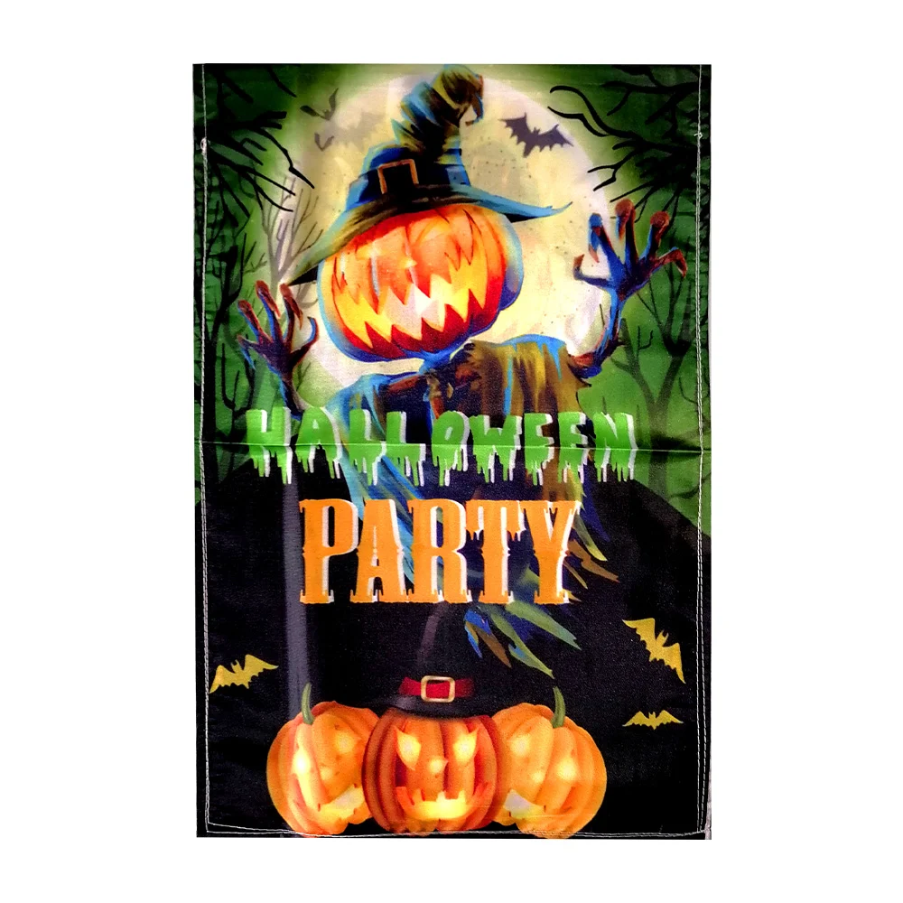 1pza Banner banderín de tela con estampado de halloween 45x29, variedad de diseños / lu3648