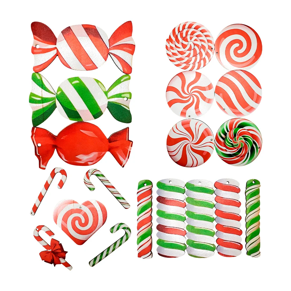 Paquete con 19 adornos colganes de madera con diseño navideño, variedad de modelos / lu3754