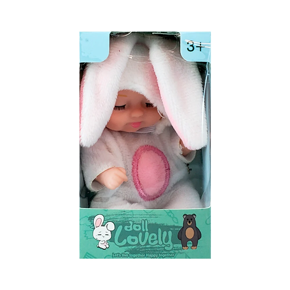 1pza Mini muñeca bebé con mameluco - disfraz de animal, 10cm, variedad de modelos / doll lovely / zr051