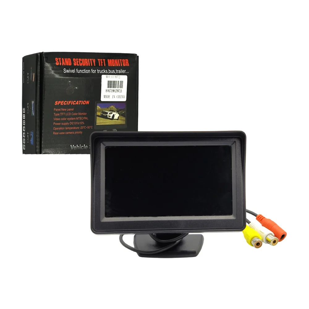Monitor tft de seguridad con soporte y cámara para visión trasera / stand security tft monitor / lu3972