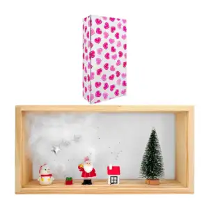 Lámpara decorativa con diseño en forma caja de madera con figuras nav…