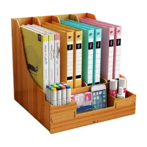 Organizador grande de madera cuadrado con 7 compartimentos curvos / l…
