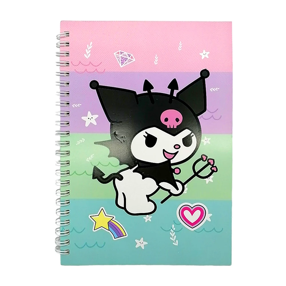 1pza Cuaderno libreta mediana con doble espiral, hojas de raya y diseño personajes de Hello Kitty, variedad de modelos / hs-205 / dm-2158-30 / afjh-0016 / xqb-a5-60