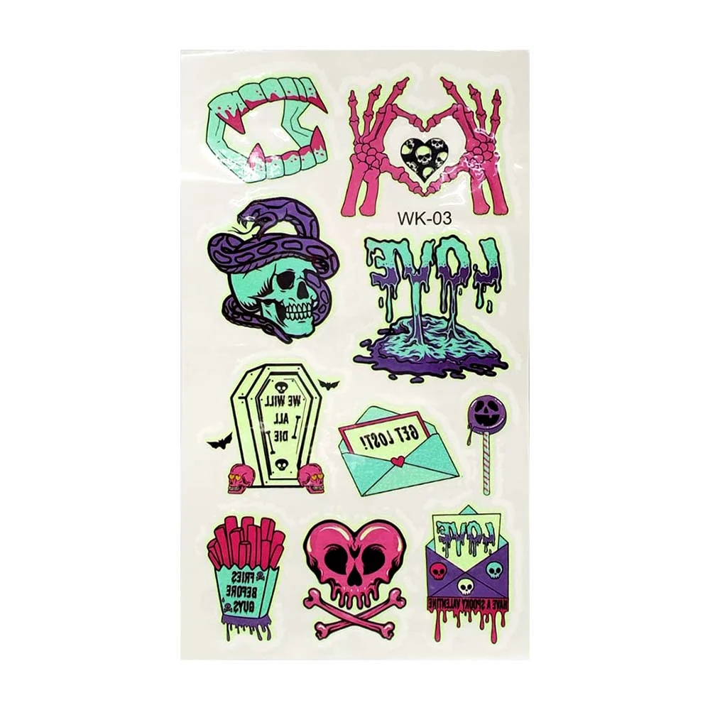 1pza Planilla con tatuaje temporal con temática de halloween, variedad de modelos / lu6303