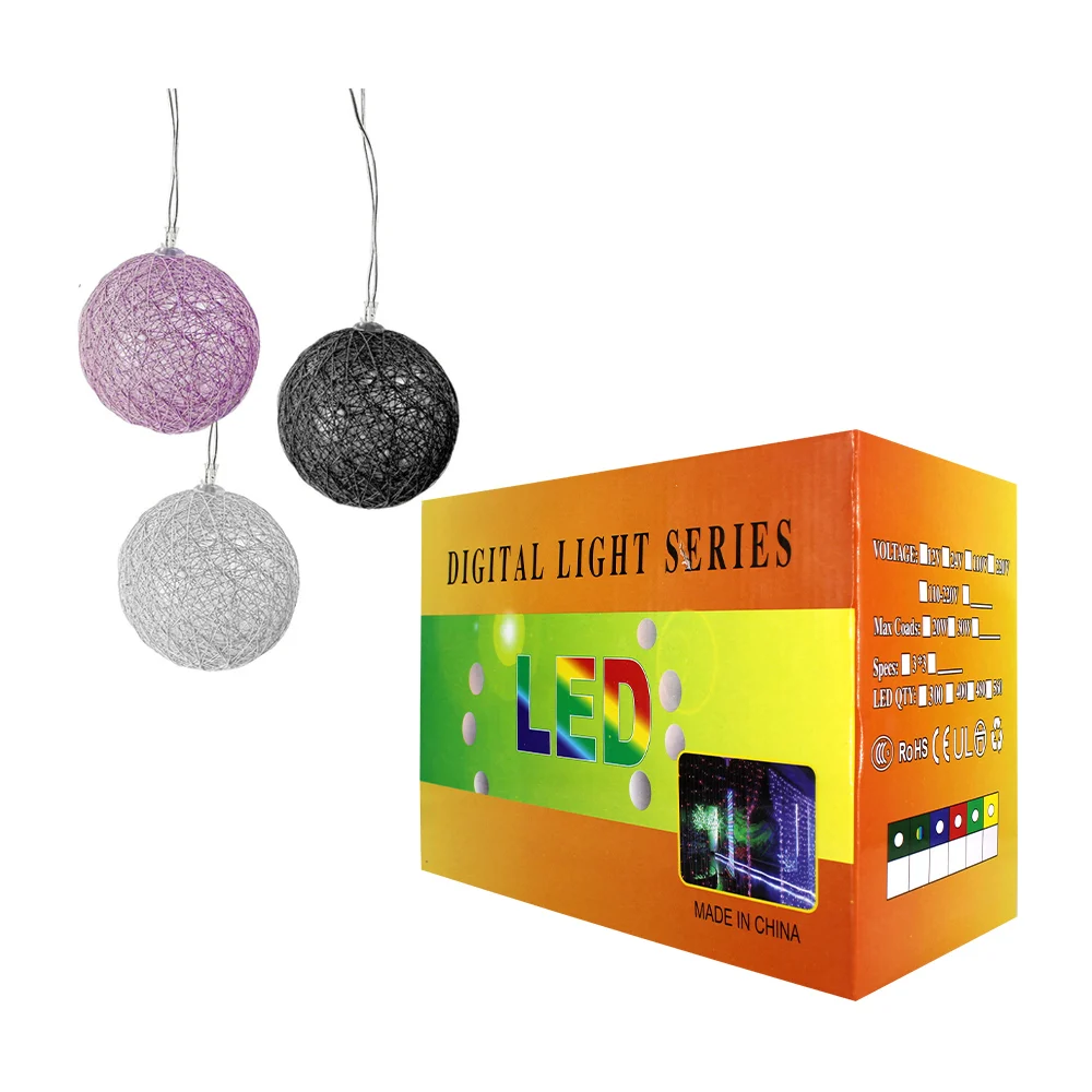 Serie guirnalda led de pila aa 3m en forma de esferas multicolor, variedad de colores / digital light series