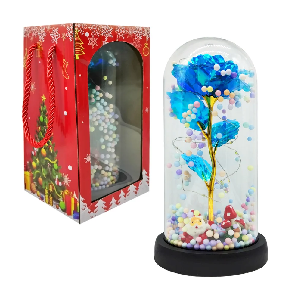 Lámpara decorativa navideña con flor encapsulada, variedad de colores / lu6384