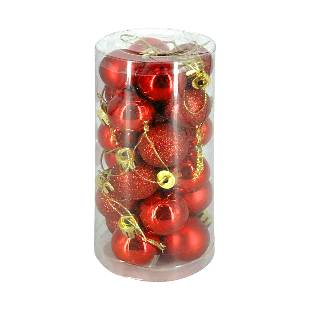 Paquete de 24 mini esferas con diamantina, mate y metálicas, variedad de colores / lu6438